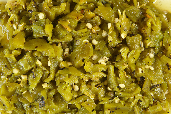 Extra Hot Green Chile Close Up