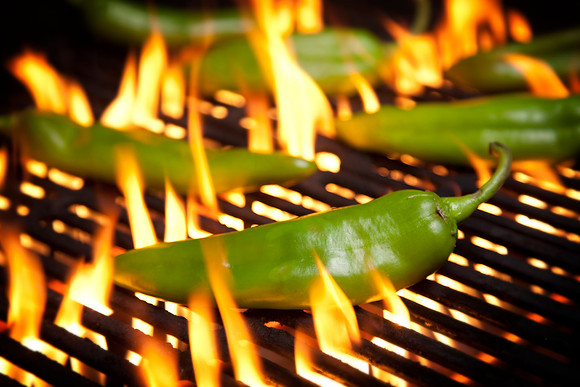 Green Chili on Grill