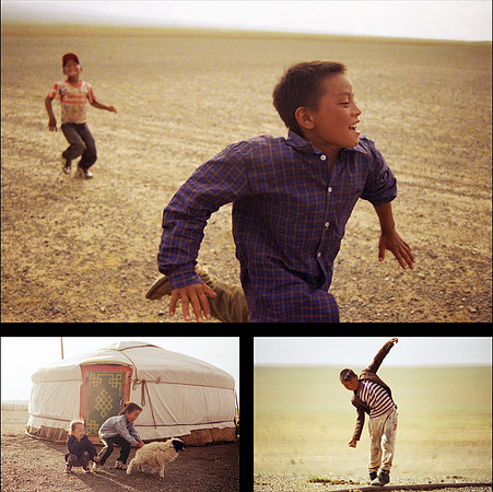 Mongolia Kids Playing